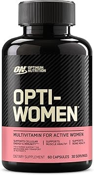 Optimum Nutrition (ON) Opti-Women, Vitamin C, Zinc and D for Immune Support Women's Daily Multivitamin Supplement Capsules with 23 Vitamins & Minerals/ 600 Mcgs Folic Acid/ 18 Mgs Iron - 120 Capsules Optimum Nutrition (ON) Opti-Women, Vitamin C, Zinc and D for Immune Support Women's Daily Multivitamin Supplement Capsules with 23 Vitamins & Minerals/ 600 Mcgs Folic Acid/ 18 Mgs Iron - 120 Capsules